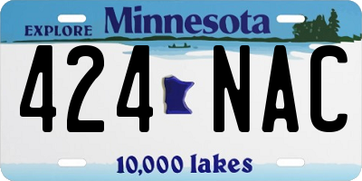 MN license plate 424NAC
