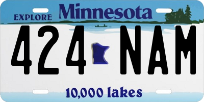 MN license plate 424NAM