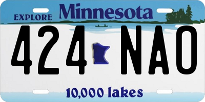 MN license plate 424NAO