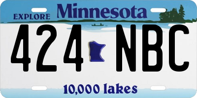MN license plate 424NBC