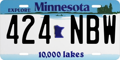 MN license plate 424NBW