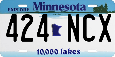 MN license plate 424NCX