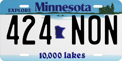 MN license plate 424NON