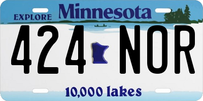MN license plate 424NOR