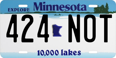 MN license plate 424NOT