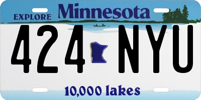 MN license plate 424NYU