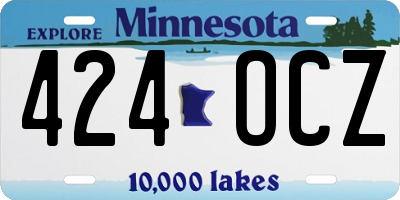 MN license plate 424OCZ