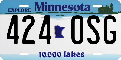 MN license plate 424OSG