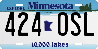 MN license plate 424OSL