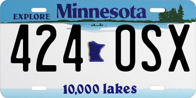 MN license plate 424OSX