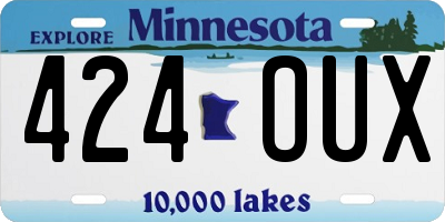 MN license plate 424OUX