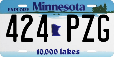 MN license plate 424PZG