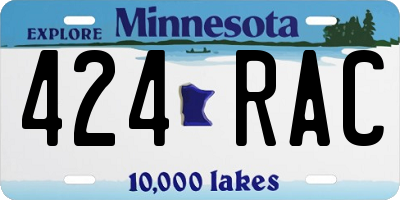 MN license plate 424RAC