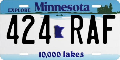 MN license plate 424RAF