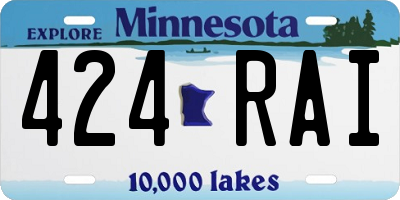 MN license plate 424RAI