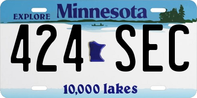 MN license plate 424SEC