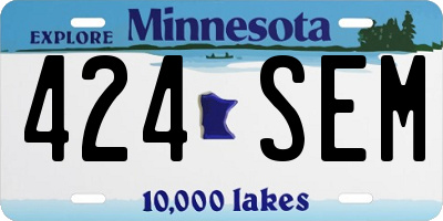MN license plate 424SEM