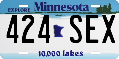 MN license plate 424SEX