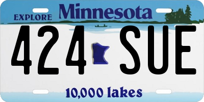 MN license plate 424SUE