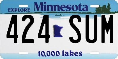 MN license plate 424SUM