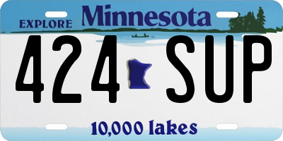 MN license plate 424SUP