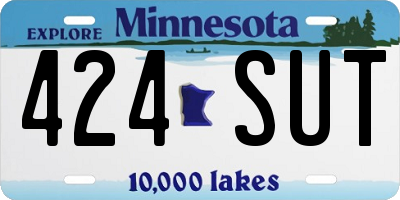 MN license plate 424SUT