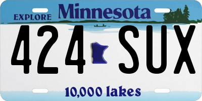 MN license plate 424SUX