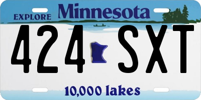 MN license plate 424SXT