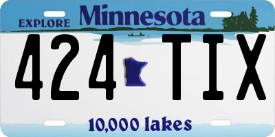 MN license plate 424TIX