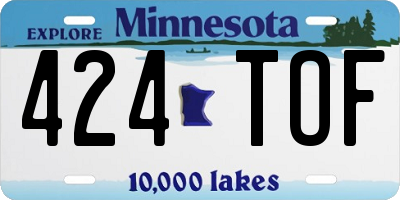 MN license plate 424TOF