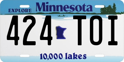 MN license plate 424TOI