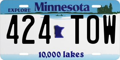 MN license plate 424TOW