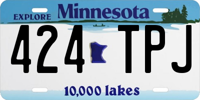 MN license plate 424TPJ