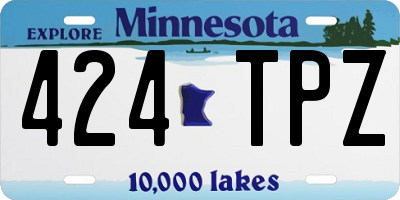 MN license plate 424TPZ