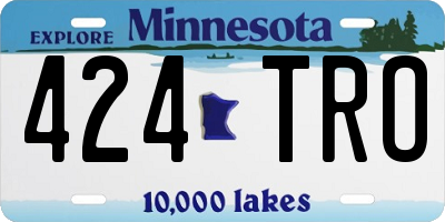 MN license plate 424TRO