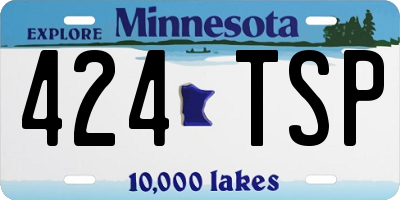 MN license plate 424TSP