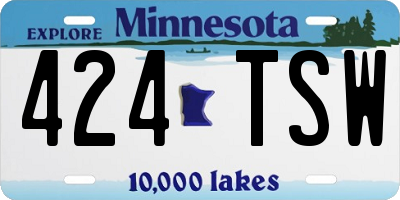 MN license plate 424TSW