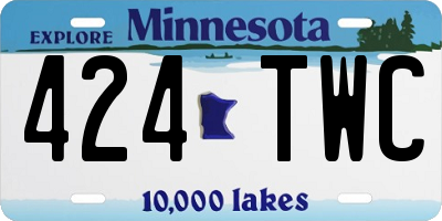 MN license plate 424TWC