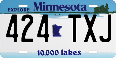 MN license plate 424TXJ