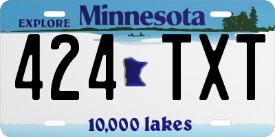 MN license plate 424TXT