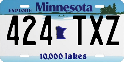 MN license plate 424TXZ