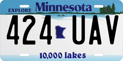 MN license plate 424UAV