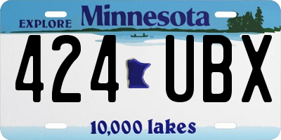 MN license plate 424UBX