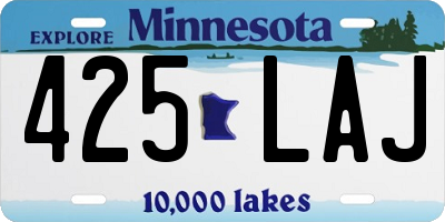 MN license plate 425LAJ