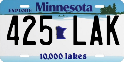 MN license plate 425LAK