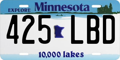 MN license plate 425LBD