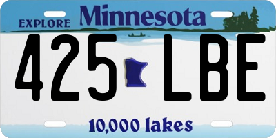 MN license plate 425LBE