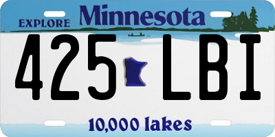 MN license plate 425LBI