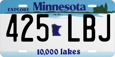 MN license plate 425LBJ