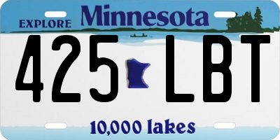 MN license plate 425LBT